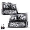 JSBOYAT 4 PCS Headlight Assembly for 2003-2006 Chevy Silverado 1500