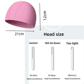2 Pcs Elastic & Lightweight Kids Swimming Cap - Comfortable Fabric Swimming Hats for Women, Men & Adults - Pink & White