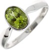 Jobo Women's Ring 925 Silver with Peridot, Silver, Peridot
