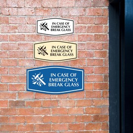 Signs ByLITA Fancy In Case of Emergency Break Glass Sign (Black/Gold) - Small