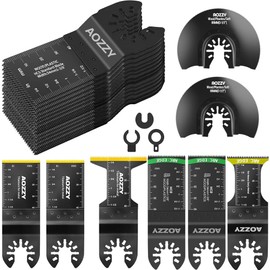 32PCS Universal Oscillating Tool Oscillating Saw Blades, Include 3PCS Titanium Oscillating Multitool Blades for Metal and Hard Material, Quick Release Multi Tool Blades Fits Most Models The Market