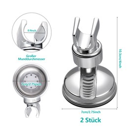 2 Piece Shower Head Holder Suction Cup Set Universal Hand Shower Holder Removable Shower Holder for Hand Shower Head Holder No Drilling for Hotel Bathroom