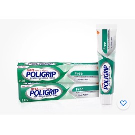 Super Poligrip Denture Adhesive Cream, Zinc Free Full Size 2.5 Ounces