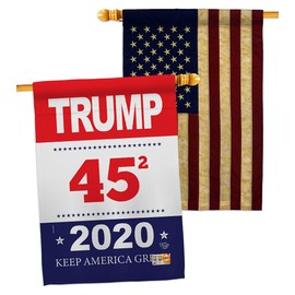 Vote Trump Keep America Great House Flags Pack Patriotic President Democrat Republican Tea Party United State American Election USA Vintage Applique Small Gift Yard Banner 28 X 40