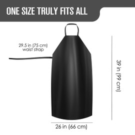 Houseables Heavy Duty Apron, Waterproof Rubber Aprons, 39x26, Vinyl, Plastic, Black, Long, Water Proof & Resistant, Thick Butcher Industrial Bib, For Dishwashing, Dishwasher, Kitchen, Dog Grooming
