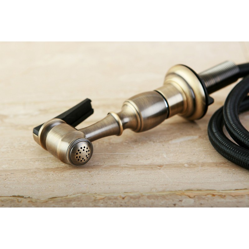 Kingston Brass KBSPR3 Kitchen Faucet Side Sprayer, Antique Brass
