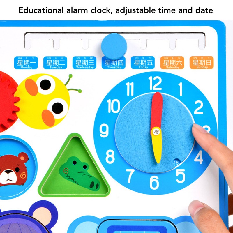 Sensory Board Alarm Clock Educational Wooden Sensory Activity Board Autism