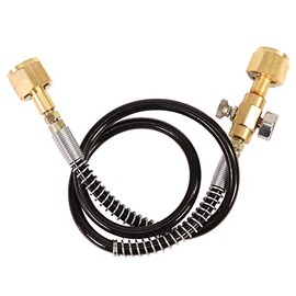 WELDINGER Inert Gas Transfer Hose 1 m for Argon / CO2 Thread 2 x W21.8 x 1/14 Inch Right with Pressure Gauge