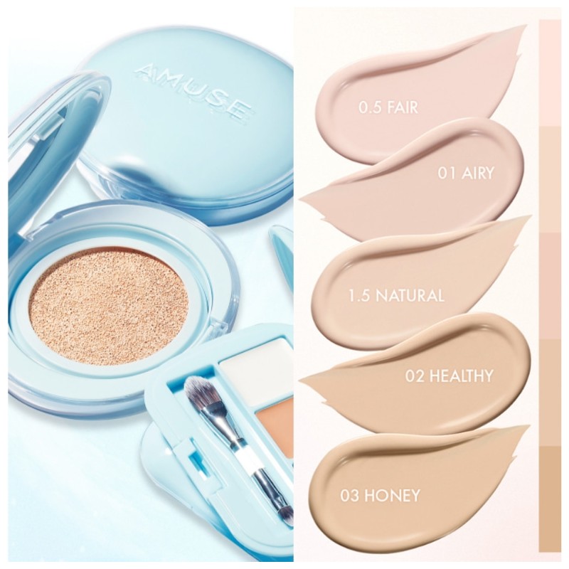 AMUSE Airy Pore Cover Cushion 15g*2ea, Shade:02 HEALTHY
