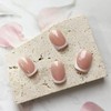 French False Nails Short, 24Pcs White French Fake Nails, Square
