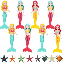 ASONA Pool Diving Toys, Swimming Pool Toys, Mermaid and Starfish Pool Toys Set for Toddlers Kids Age 4-8, 8-12, Diving Swimming Training Tools, Pool Party Favors, Pool Game Tools Pool Toys for Kids