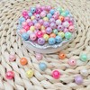 Fiozroor 100 Pcs 10mm Iridescent Colorful Pearl Craft Beads