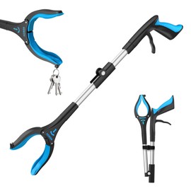 Kekoy 26inch Grabber Reacher Tool for Seniors, Foldable Reacher Grabbers Pickup Stick with Anti-Slip 360° Rotating Jaw, 4" Wide Extended Claw with Magnet for Disabled, After Surgery Recovery