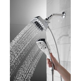 Delta Faucet 5-Spray In2ition 2-in-1 Dual Hand Held Shower Head with Hose, Magnetic Docking Handheld Shower Head, Chrome 58474-25