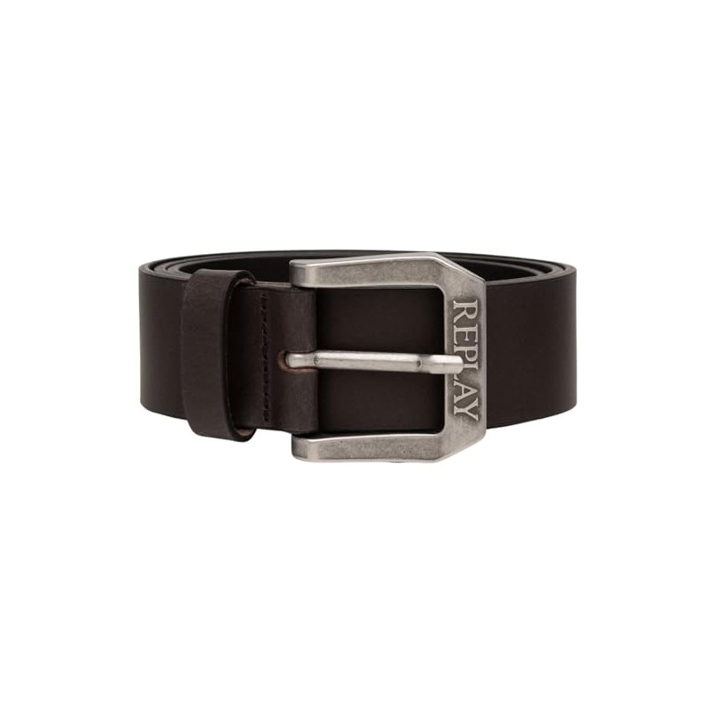 Replay Men's Leather Belt, Black Brown 128