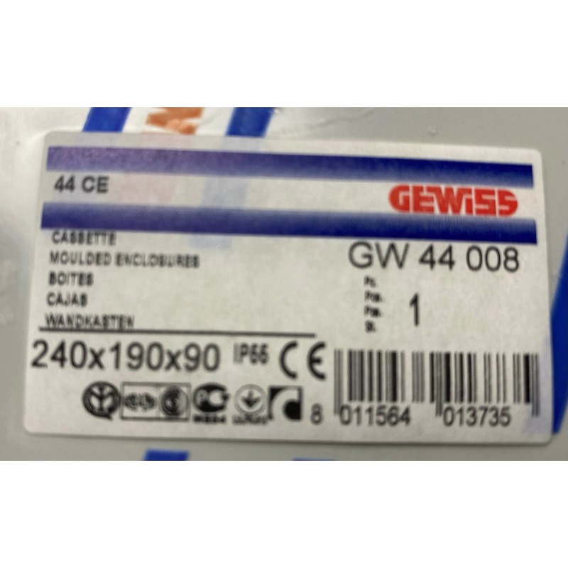 GEWISS GW44008 Junction Box With Plain Screwed LID - IP55