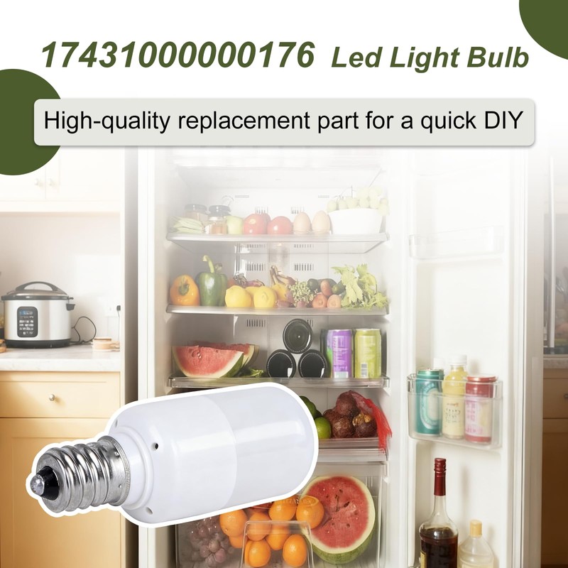 RUB0B0SHOP 17431000000176 Refrigerator Light Bulb Replacement for Insignia/Midea Refrigerator, Led