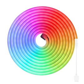 Jandei 12V 5M 6x12mm 108LEDs/Meter Flexible Neon LED Strip RGB Color Cut Every 1.25 Inch Decoration for Indoor Outdoor Home Shop Signs etc