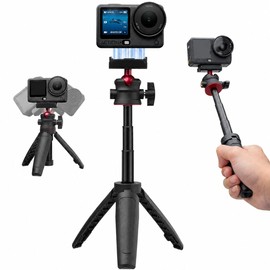 DJI Osmo Nano Action 6 Mini Tripod Selfie Stick Selfie Stick Magnetic Quick Wreath 360° Ball Table Top Adjustable Angle Tripod Integrated Compact Ultra Lightweight Vlog Shooting Black