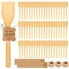 LECEHIVO 60 Sets Bamboo Spatula with Thank You Cards and