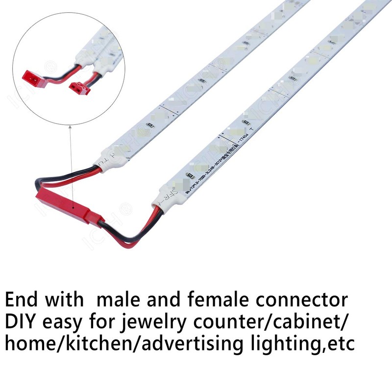 ICIH (Pack-10) Aluminum DC12V 0.7A 8W SMD2835 72LED 0.5M/20" Rigid