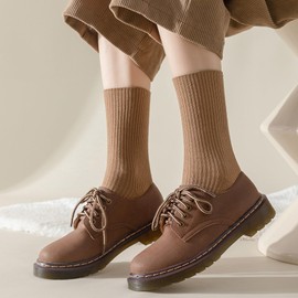 Flydo 6 Pack Crew Socks for Women Cotton Socks Cute Casual Athletic Socks Soft Womens Socks Aesthetic Socks