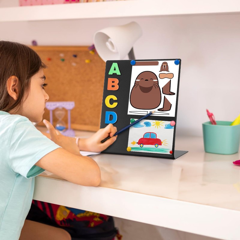 Bekith 2 Pack Magnetic Bulletin Board with Easel Stand, 11