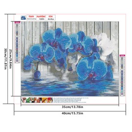 DCIDBEI Round 5D Diamond Painting Orchid 50 x 40 cm Diamond Painting Pictures Adult Crystal Rhinestone Embroidery Diamond Painting by Numbers Orchids Zen Pictures Cross Stitch Embroidery