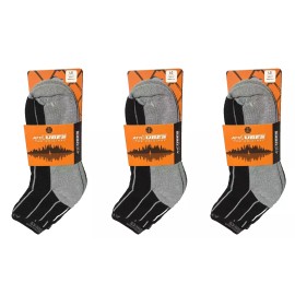 Attitubes Lot 3 Pairs Attitubes Black Gray Pinstripe Ankle Socks Men's L 9-12 Women 10-13