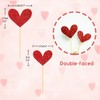 24Pcs Glitter Love Heart Cupcake Toppers for Valentine's Day Decorations,