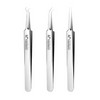 3PC Professional Pointed Ingrown Hair Splinter Tip Curve Tweezers Set