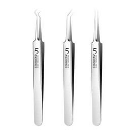 3PC Professional Pointed Ingrown Hair Splinter Tip Curve Tweezers Set Pimple