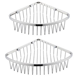 Heixutas Corner Shower Caddy Basket - Stainless Steel Bathroom Shower Shelf/Organizer for Shower Storage - Sturdy Wall Corner Rack - Chrome set of 2