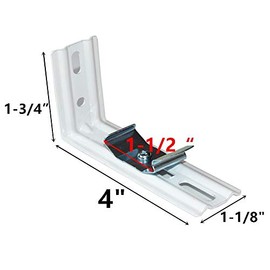 Soporte L 4 piezas de 4 pulgadas de longitud, color blanco para persianas verticales con ancho de barandilla de 1-1/2 pulgadas (1.496 in) clips de soporte de montaje exterior