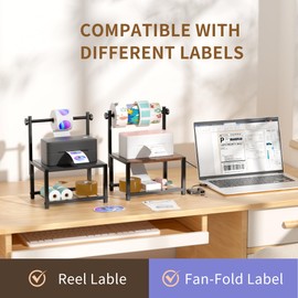 EnigmaSoul Label Holder for Rolls and Fan-Fold Labels, Sturdy Thermal Sticker Holder for Desktop Thermal Printer, Shipping Label Sticker Dispenser for Home, Office, and Small Businesses