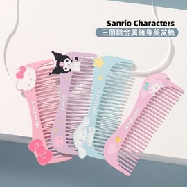 Sanrio Cinnamoroll, Jade Gui Dog, Melotti, Kuromi Metal Portable Hair Comb Free Size/Pochacco Green 4ea
