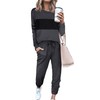 PRETTYGARDEN Women's Color Block 2 Piece 2025 Spring Tracksuit Crewneck