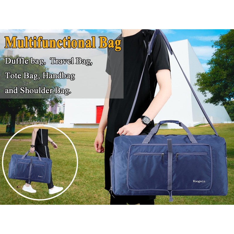 Woogwin Travel Duffle Bag Large Foldable Waterproof Overnight Bag for