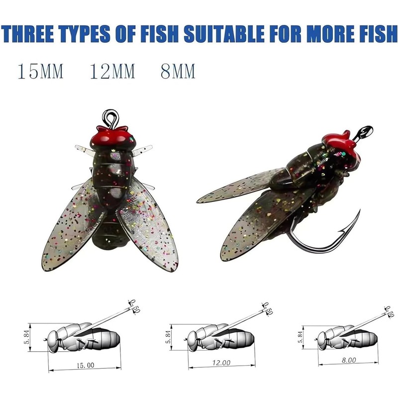Bionic Fly Fishing Bait,20pcs Fly Fishing Flies, Bionic Flies Fishing