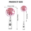 1Pcs Pink Badge Reel Glitter Retractable Badge Reel Acrylic Retractable
