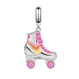 MsRosy Sterling Silver Charms for Bracelets Hallmarked S925 Charms Compatible with all European style Charm Bracelets Gifts For Her (Roller skates charm)