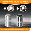 Utoolmart 1/4" Drive 10mm Socket, Shallow Socket Set, for General