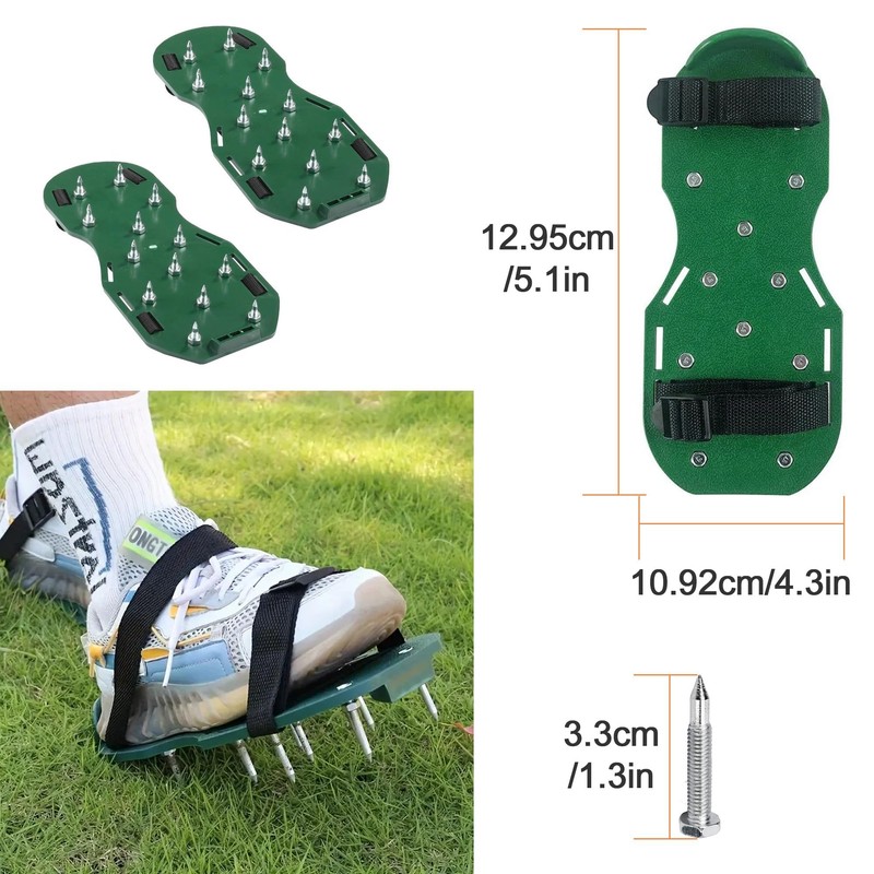 Self-Leveling Tool Kit with Rake, Spiked Roller, Spiked Shoes and