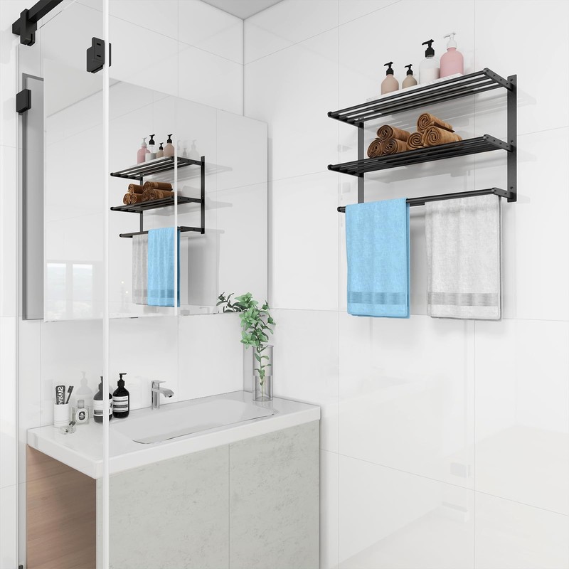 Towel Racks for Bathroom Wall Mounted 24", 3 Tier Bathroom