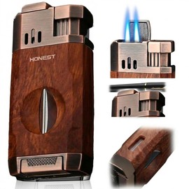 Yaninkle Torch Lighter, Jet Flame, Butane Refillable, Built-in Cutter
