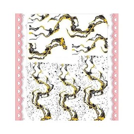 Generic Gold Black Stars Stripes Line Wave Splash Spots Nail Decal Sticker 626 Nail Wraps Art Stickers Manicure Supplies for Women for Home Nails Full Long Lasting Easy Apply and Remove