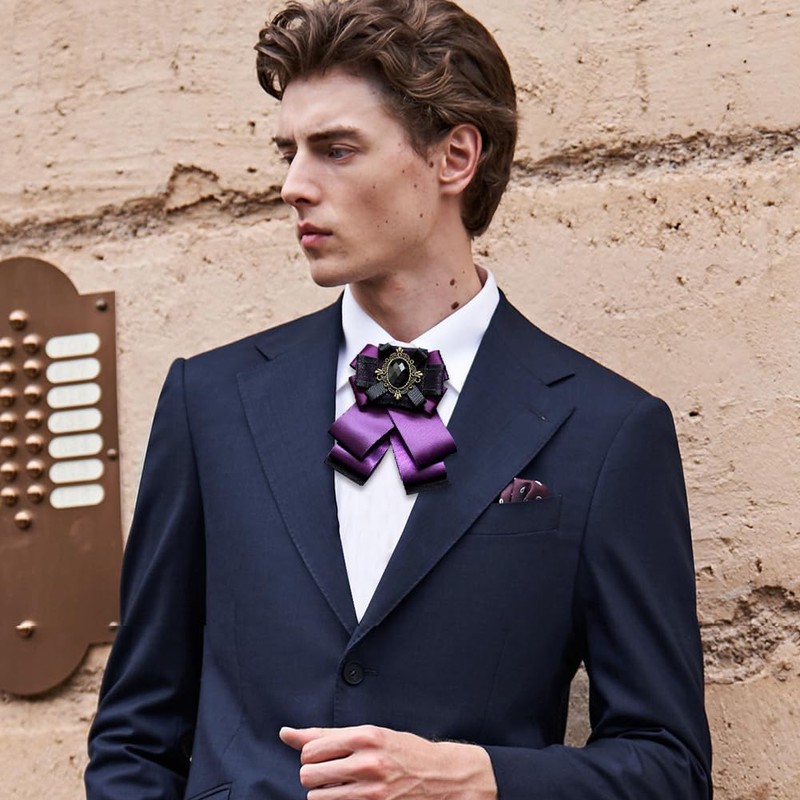 FYBownot Unisex Multi-layer Bow Tie, Uniform Ribbon, Ribbon Tie, Pin