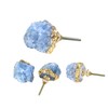 AMOYSTONE Blue Crystal Stone Knobs for Cabinets, Natural Stone Drawer