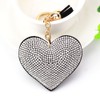 LCHULLE Bling Glitter Keychain Crystal Rhinestone Love Heart Design Key