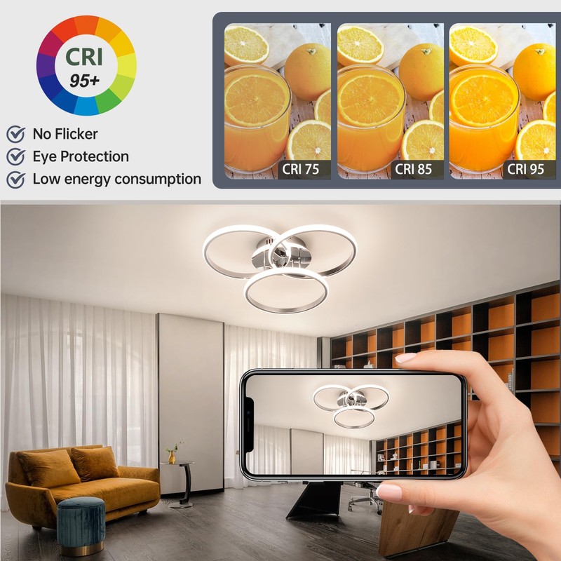 Led Ceiling Light Fixtures, Dimmable Modern Led Ceiling Light with